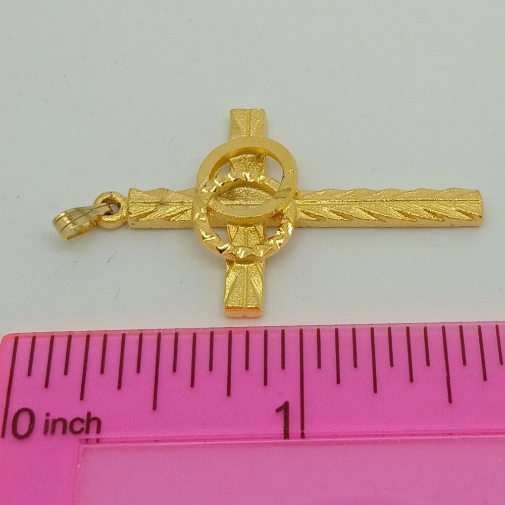 Karatbond Vintage Y2K Gold Textured Cross Pendant Interlocking Wedding Rings USA